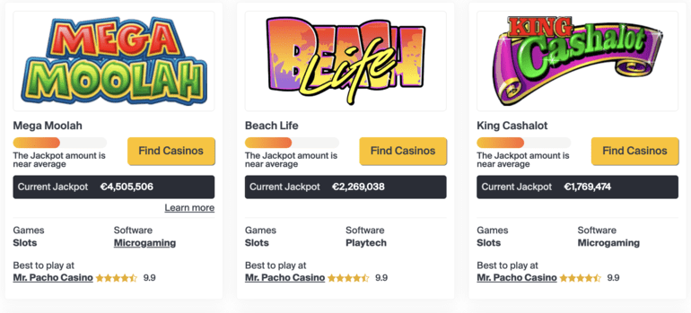 OCR Progressive Jackpot Cards